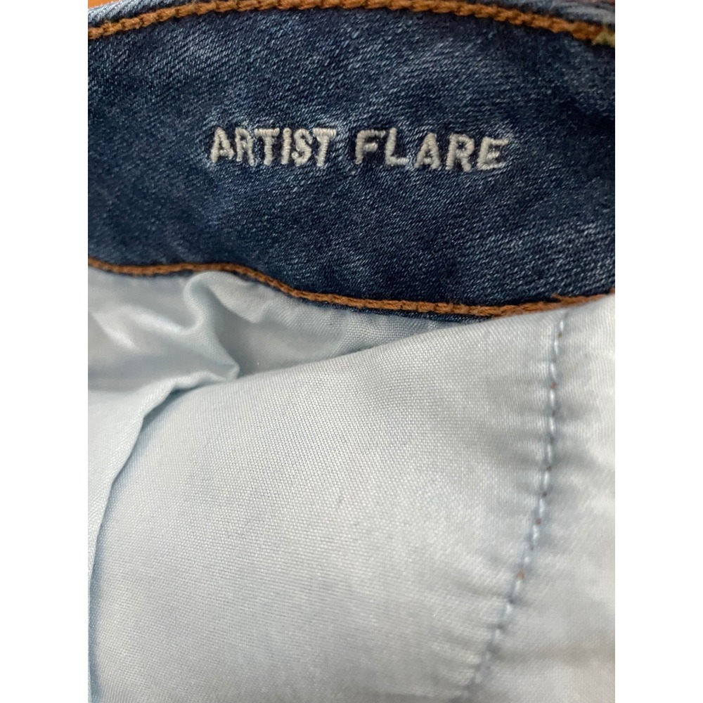 American Eagle Super Stretch Artist Flare Jeans Size 14 Long Medium Blue Wash - Picture 8 of 8